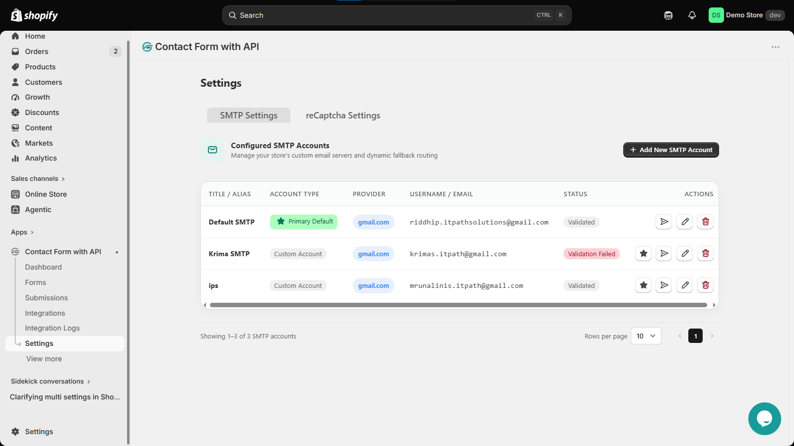 Access SMTP Settings