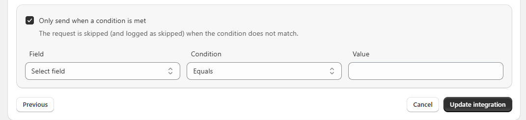 Add Conditions to Control When Data Is Sent
