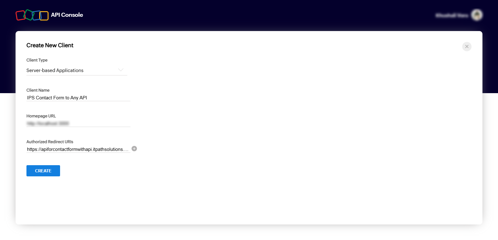 Create a New Zoho Client