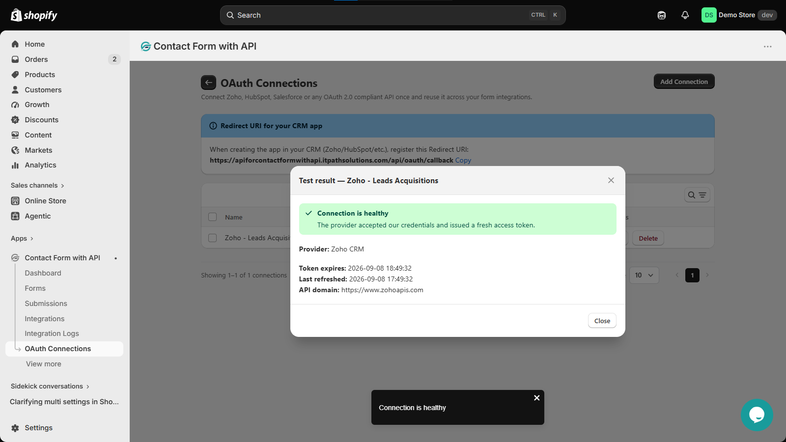 Submit a Test Form