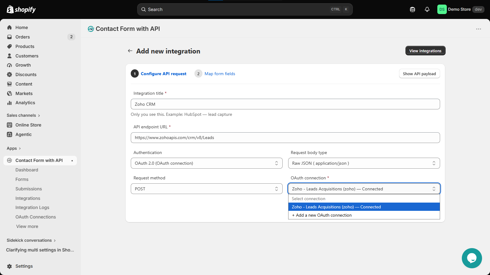 Use the OAuth Connection in an Integration